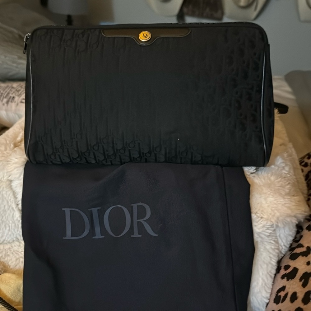 Dior Bags | Christian Dior Trotter Pattern Clutch Bag Pouch Canvas Leather Bk